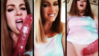 Sexy MILF Nikki In Tie Dye Dress Masturbating