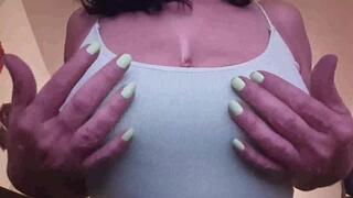 Stepmom Milf Giantess Big Bodacious Breasts Bouncy Boobs Cleavage ride for tiny shrunken Stepson you get dropped off at her house to take care of you she has to go out and decides to shrink you with a snap avi