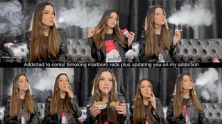 Addicted to corks! Smoking marlboro reds plus updating you on my addiction