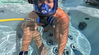 Underwater masturbation in the hot tub with FFM