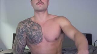 Stroking my hard cock for you