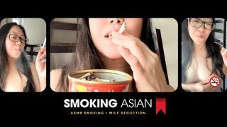 Smoking Asian MILF: ASMR Smoking Lingerie Seduction