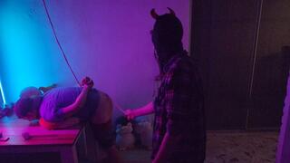 Bound Punishment Session—288 Strokes with Paddle, Cane, Belt, and Wooden Spoon with Rope Bondage and Loving Care