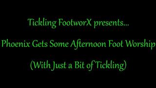 Phoenix Gets Some Afternoon Foot Worship, With a Little Bit of Tickling