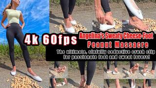 4k 60 fps | Angelina's Sweaty Cheese-Foot-Peanut crushing– Dripping, Stinky, Powder-Fat! VR 8K & 4K – The ultimate, sinfully seductive crush clip for passionate foot and sweat lovers!