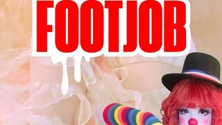 First Time Foot Job for Clowngirl