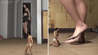 Stepped On By Giantess in Boots, Socks, Barefoot