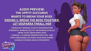 The Uppity Succubus Wants To Break Your Boss - ENDING 1: Break The Boss Together, Let Vesparra Thrall Her [Lesbian Domination] [Tail Job] [FFM Threesome] [Fucking Your Boss Dumb] [Ahegao] [Cunnilingus] [Creampie]