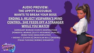 The Uppity Succubus Wants To Break Your Boss - ENDING 3: Reject Vesparra’s Mind Control, She Feeds Off A Stranger While You Watch [Cuckold] [Muscular Bull] [Kissing] [Thigh Fucking] [Bimbo] [Creampie]