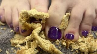 Wheat Bread Foot Crush – Soft Soles Tear and Mash Every Slice