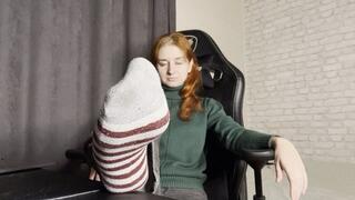 Smelly feet in socks and pantyhose!