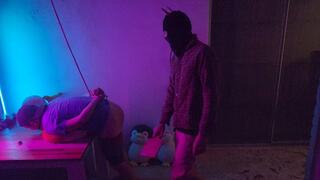 Bound Punishment Session—Paddle Opener with 72 Strokes on Hanno Tied Over the Table