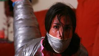 Sofia Bertolini is a Furious, Frustrated, Angry Mummified and Sweaty Sock gagged Babysitter! RE ENCODE 2025