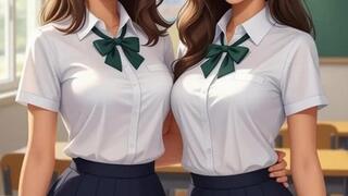 AI 3D SEQUENCE TWO SCHOOLGIRL 1