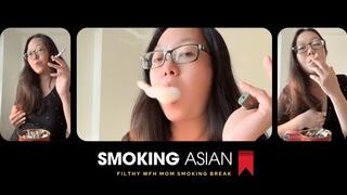 Filthy Smoking Asian Mom POV: Seducing You Over My Messy Cigarette-filled Desk | Boobs Tease Flashing