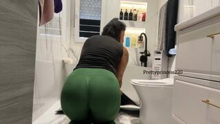 Dirty girl clean bathroom