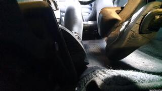 Driving Mercedes Benz SLK Under Pedal Nike Sneakers