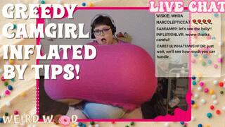 Greedy Camgirl Gets Inflated By Tips - WMV