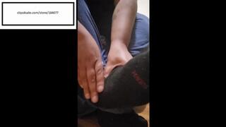 Tootsiequeen23 tired Itchy feet out black socks