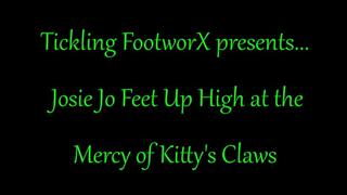 Josie Jo Feet Up High at the Mercy of Kitty's Claws