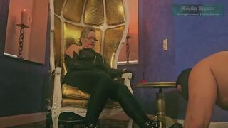 Monika Schmidt Femdom Smoking Human Ashtray Verbal Humiliaion Boot Worship