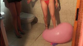 Carla and Lee love balloon games, farting, licking, and pissing on the balloons. Part 7