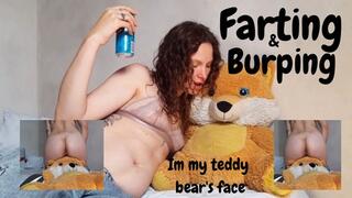 Farting and burping in my teddy bear's face