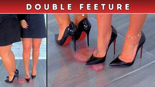 Goddess Amber & Miss Lucy - Crushing The Cum From Your Balls Under Plexiglass & Our Hot Louboutin Heels - Amber Split Cam & Lucy Split Cam (215) - Double Feeture