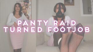 “Panty Raid Turned Footjob” [BONDAGE + FOOTJOB]