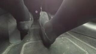 Chrissy Struggles To Drive a Manual Transmisson (Floor View)
