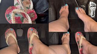 Juliette_RJ Pedal Pumping in Dolce & Gabbana Flip Flops and Barefoot - FOR MOBILE DEVICES USERS - Real life Driving - PEDAL PUMPING - BBW LEGS - REVVIG - FOOT FETISH - ARCHED FEET - DRIVING - BRAZILIAN GODDESS - FLIP FLOPS - BAREFOOT