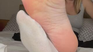 Foot fetish sweaty sock removal JOI