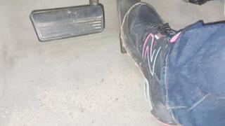 Evalynn Driving to work in Sneakers and Jeans 1