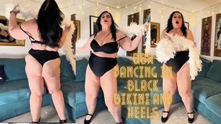 BBW Dancing in Black Bikini and Heels 1080p