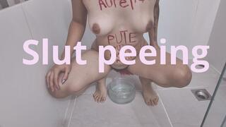 Slut peeing