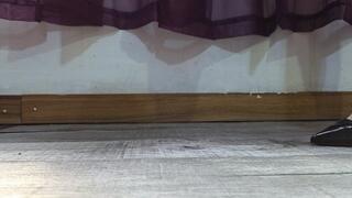 Katherine in pantyhose Heel Popping off her black Louboutin heels