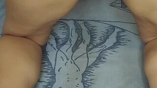 Dildo fucks cream-filled ass