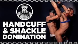 HANDCUFF AND SHACKLE DOMINATION - EDGING - PENIS PUMP - PEE - PISSING - TATTOOED MAN - MATURE MEN - HAIRY MEN