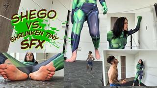 Shego Giantess VS Shrunken Tiny Man Wrestling SFX