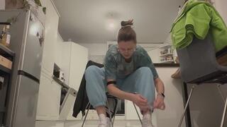 I got new trampling shoes!! Look at those!! Immediately had to try them on