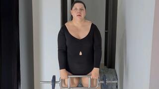 Weightlifting biceps curl workout