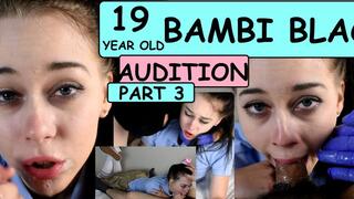 19 year old Bambi Black AUDITION Part (Clip) #3 sensual Kissing fucking blowjob dirty talking role playing with CREEPY old man
