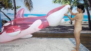 Jessica Deflates Large Pink Whale HD (1920x1080)