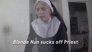 Blonde Nun sucks off Priest 1