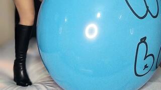 Blow to pop blue 40 inch balloon!!