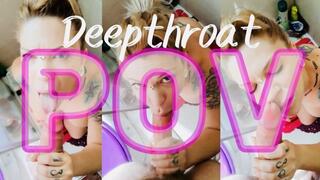 Deepthroat POV looking into your eyes
