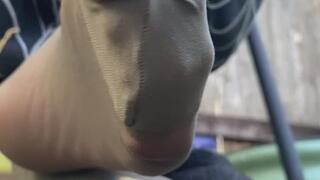 JOI nylon toe wiggling