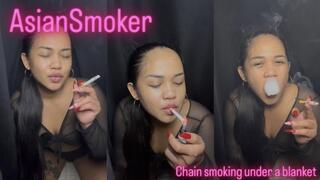 Pov Chain smoking under blanket, hiding from my boyfriend