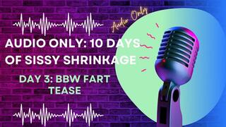 AUDIO ONLY 10 Days of Sissy Shrinkage -Day 3 BBW Fart Tease