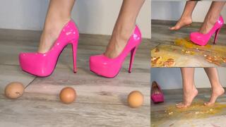 Sexy Heels CRUSH EGGS! Barefoot Soles FINISH - 4k
